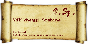 Várhegyi Szabina névjegykártya